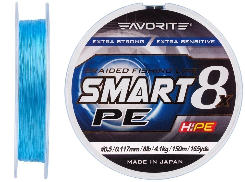 Шнур Favorite Smart PE 8x 150м (sky blue) #0.5/0.117mm 8lb/4.1kg