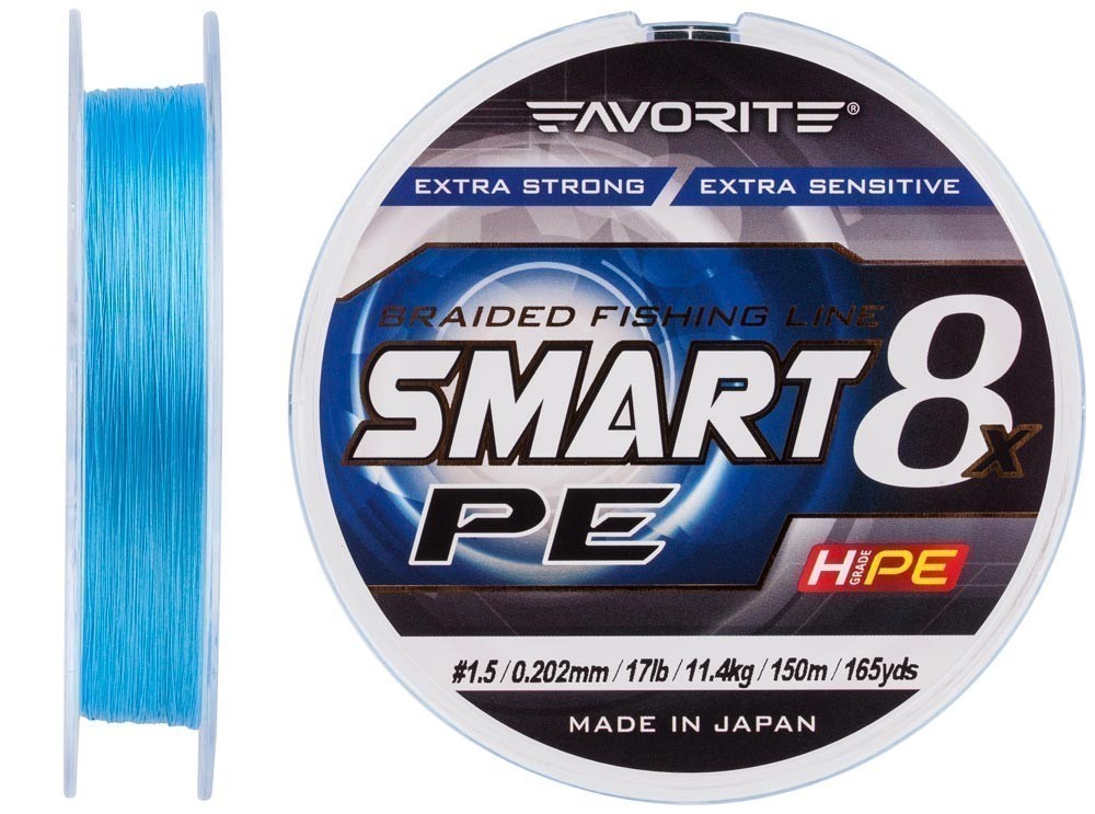 Шнур Favorite Smart PE 8x 150м (sky blue) #0.6/0.132mm 9lb/5.4kg